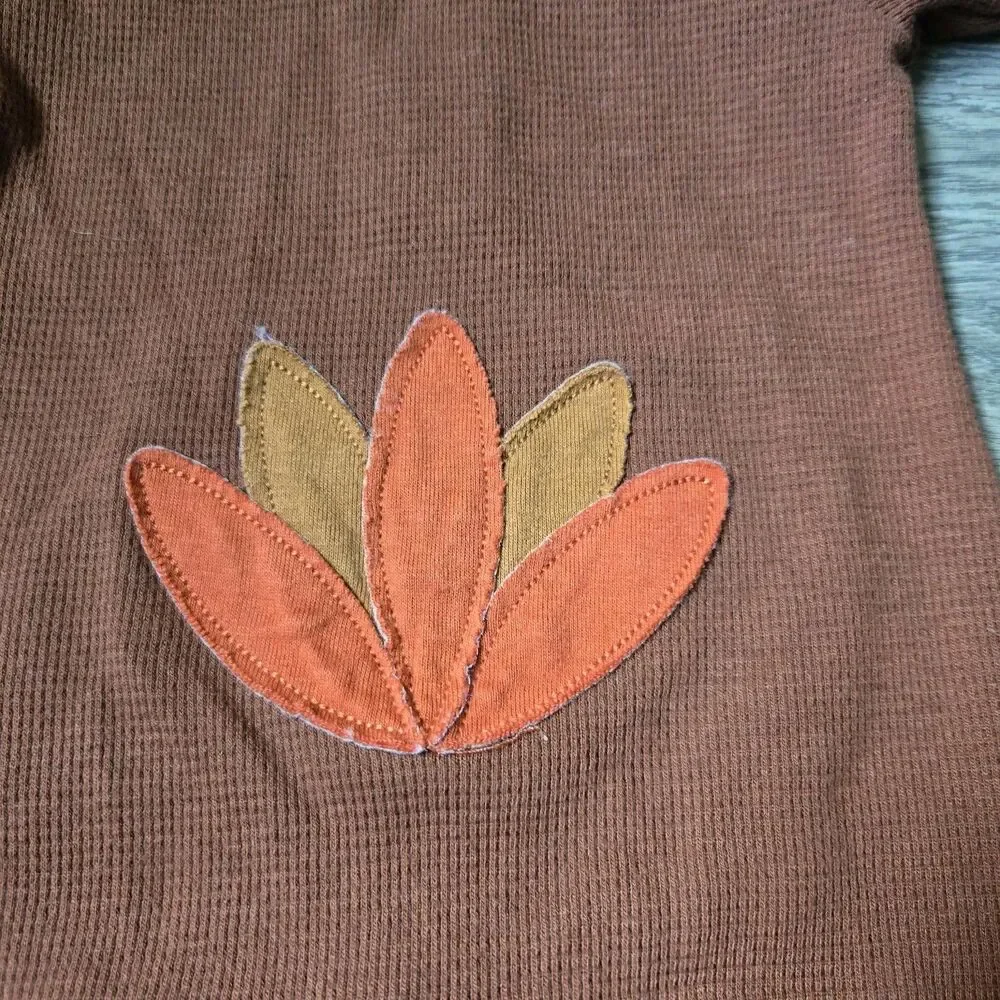 Carters 3M Baby Turkey Thanksgiving Jumpsuit Brown Waffle Thermal Romper Hooded